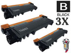 3 PACK Brother TN660X Jumbo High Yield combo Laser Toner Cartridges